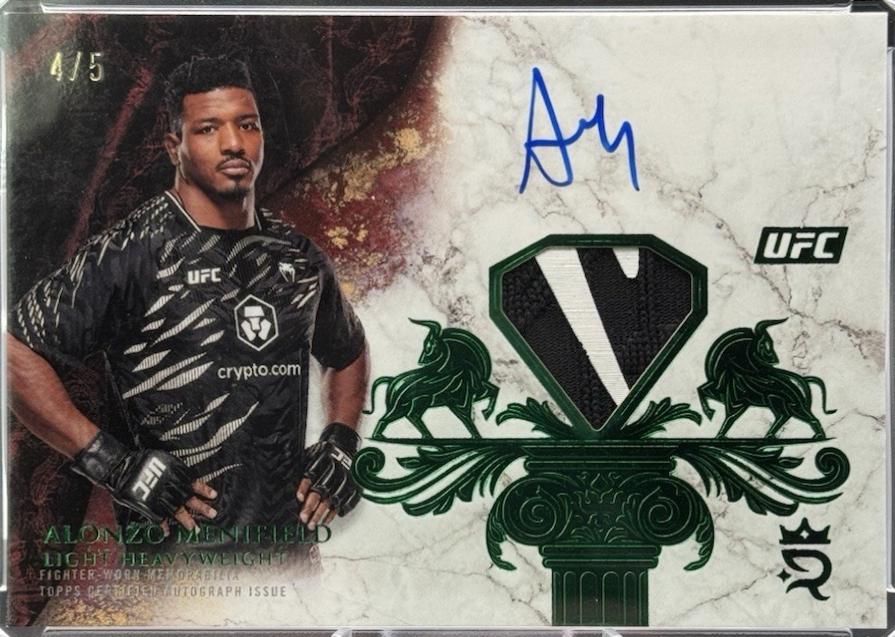 Alonzo Menifield 2025 Topps Royalty UFC Royalty Relic Signatures #RYR-AM Green