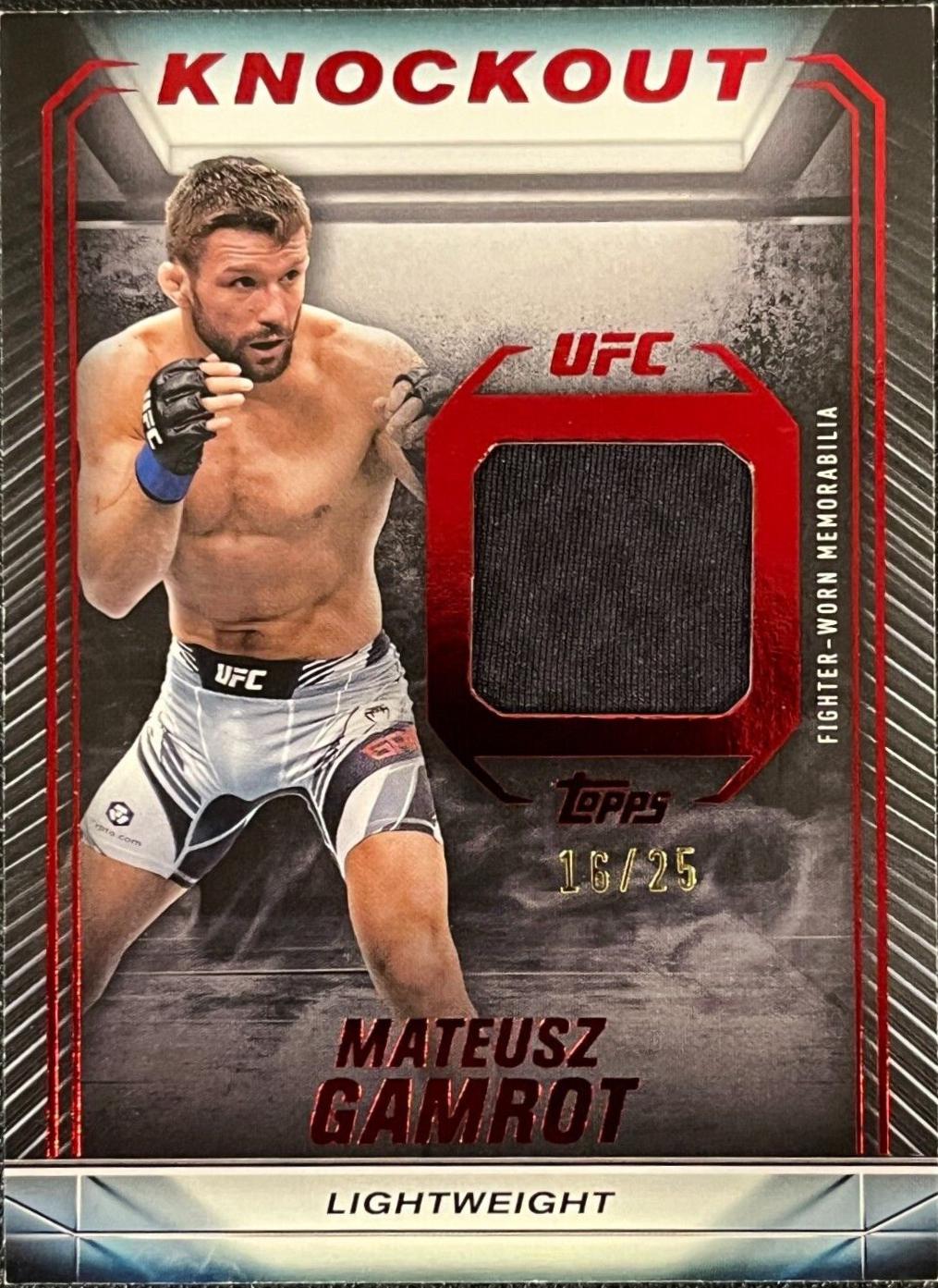 Mateusz Gamrot 2024 Topps Knockout UFC Knockout Relics #KR-MG Red