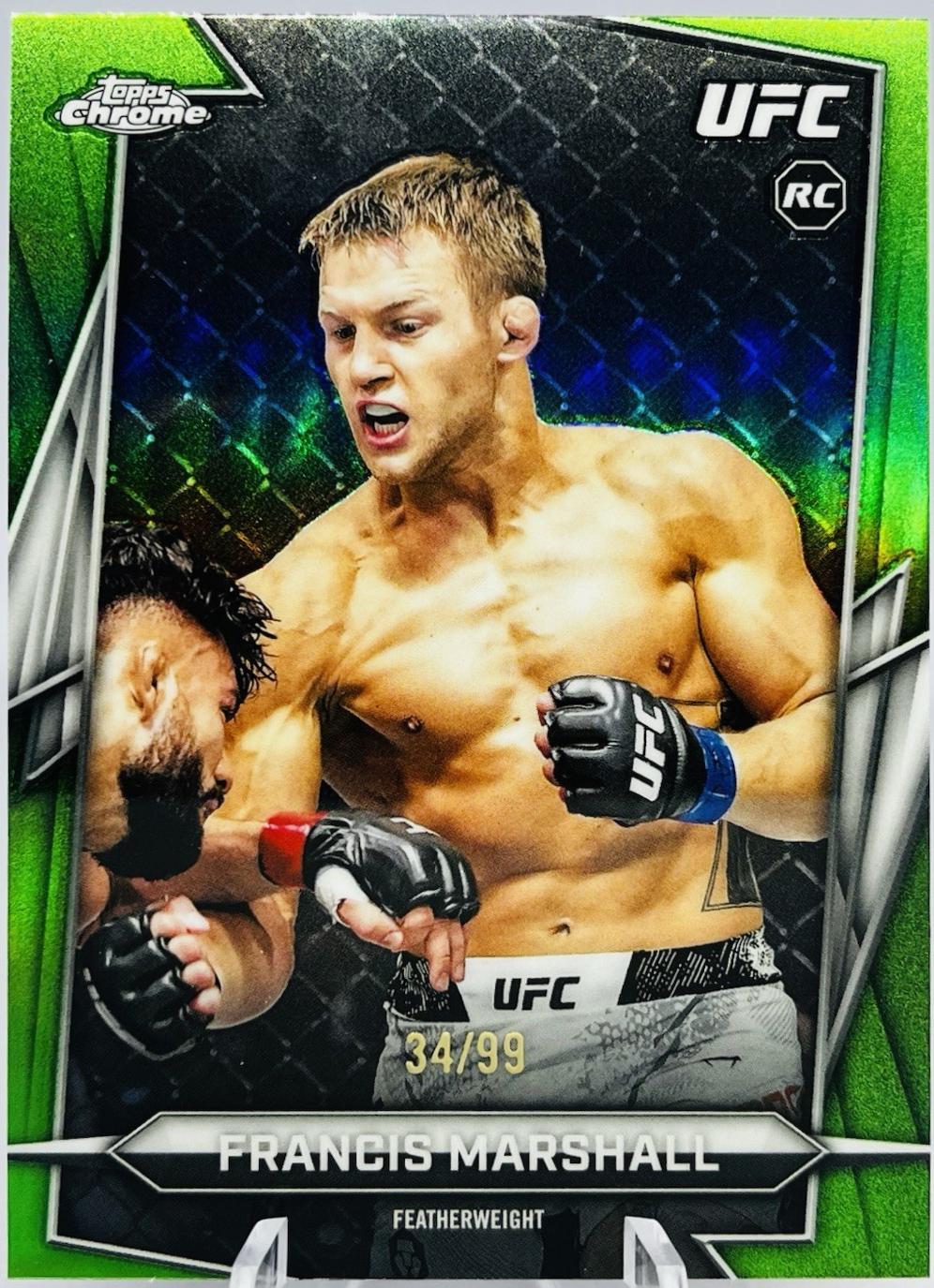 Francis Marshall 2026 Topps Chrome UFC Base #99 Green Refractor