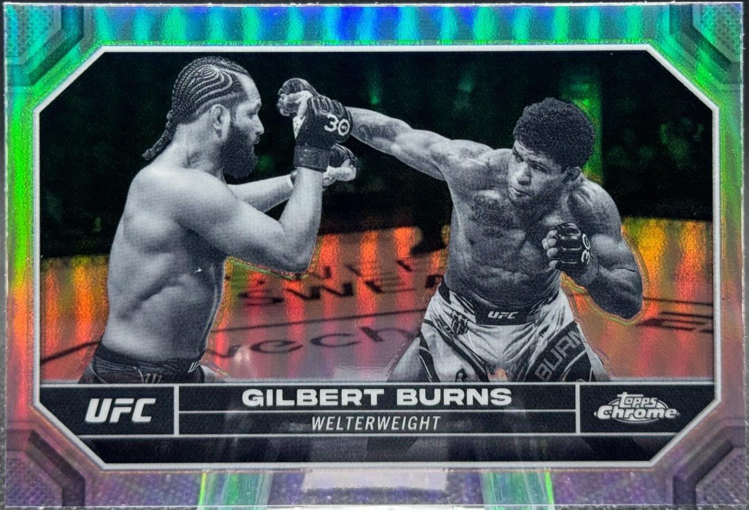 Gilbert Burns 2024 Topps Chrome UFC Base #70 Negative Refractor