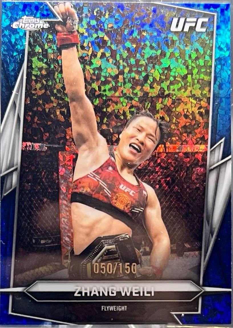 Zhang Weili 2026 Topps Chrome UFC Base #20 Blue Mini Diamonds Refractor
