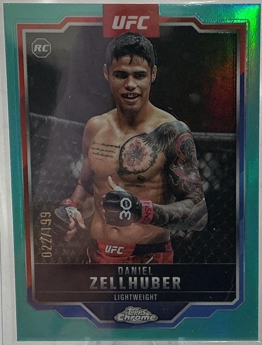 Daniel Zellhuber 2025 Topps Chrome UFC Base #189 Aqua Refractor