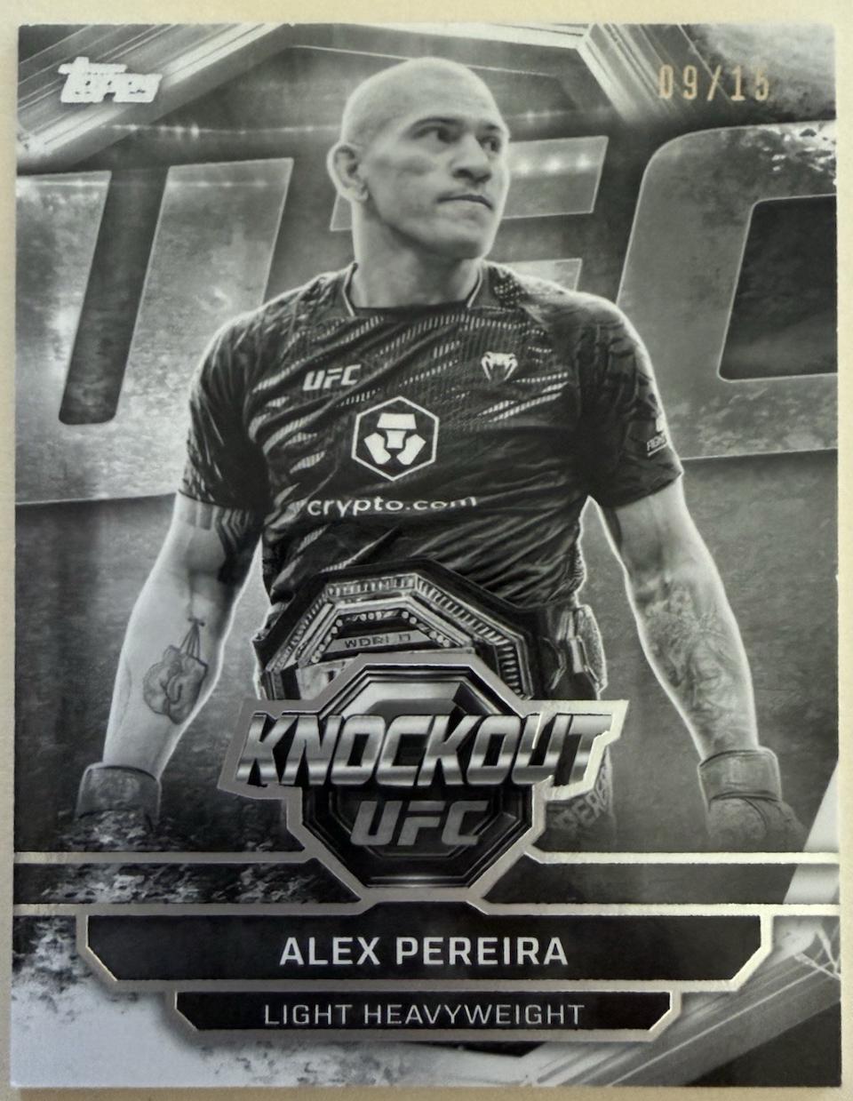 Alex Pereira 2026 Topps Knockout UFC Base #24 Black & White
