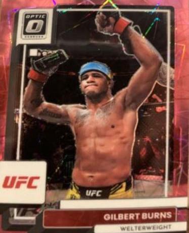 Gilbert Burns 2023 Panini Donruss Optic UFC Base #53 Pink Velocity