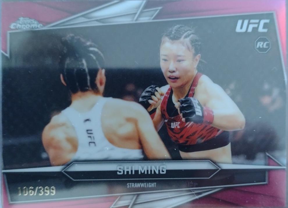 Shi Ming 2026 Topps Chrome UFC Base #129 Purple Geometric Refractor