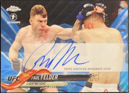 Paul Felder 2018 Topps Chrome UFC Fighter Autographs #FA-PF Blue Wave