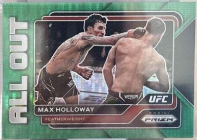 Max Holloway 2023 Panini Prizm UFC All Out #24 Green Pulsar