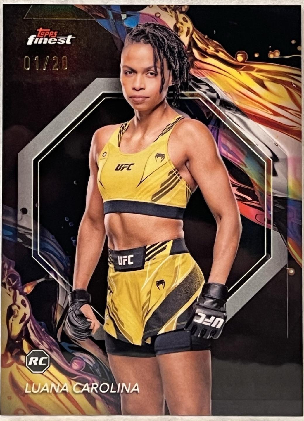 Luana Carolina 2024 Topps Finest UFC Base Uncommon #126 Black Refractor