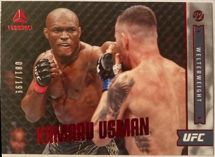 Kamaru Usman 2022 Panini Chronicles UFC Base Luminance #155 Red
