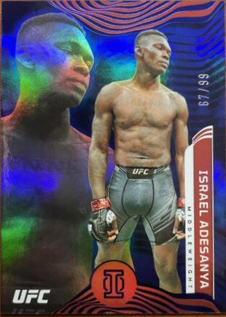 Israel Adesanya 2022 Panini Chronicles UFC Base Illusions #271 Blue