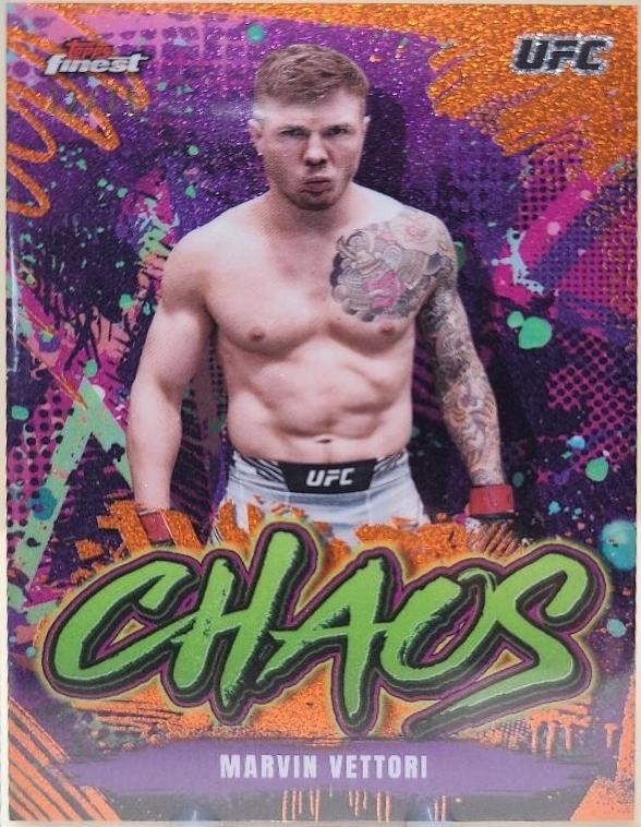 Marvin Vettori 2024 Topps Finest UFC Chaos #CHA-3 Tangerine Glitter Refractor