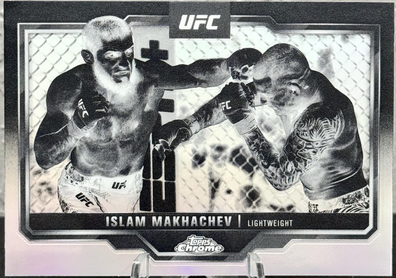 Islam Makhachev 2025 Topps Chrome UFC Base #200 Negative Refractor