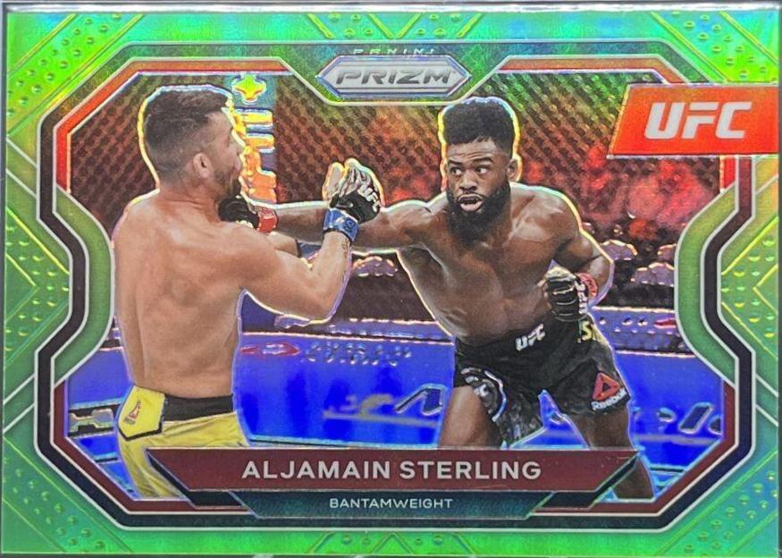 Aljamain Sterling 2021 Panini Prizm UFC Base #152 Neon Green