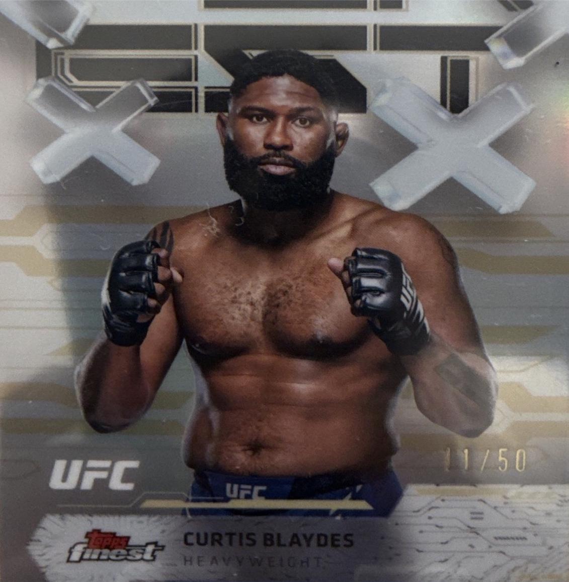 Curtis Blaydes 2025 Topps Finest UFC Base Common #65 Gold Refractor