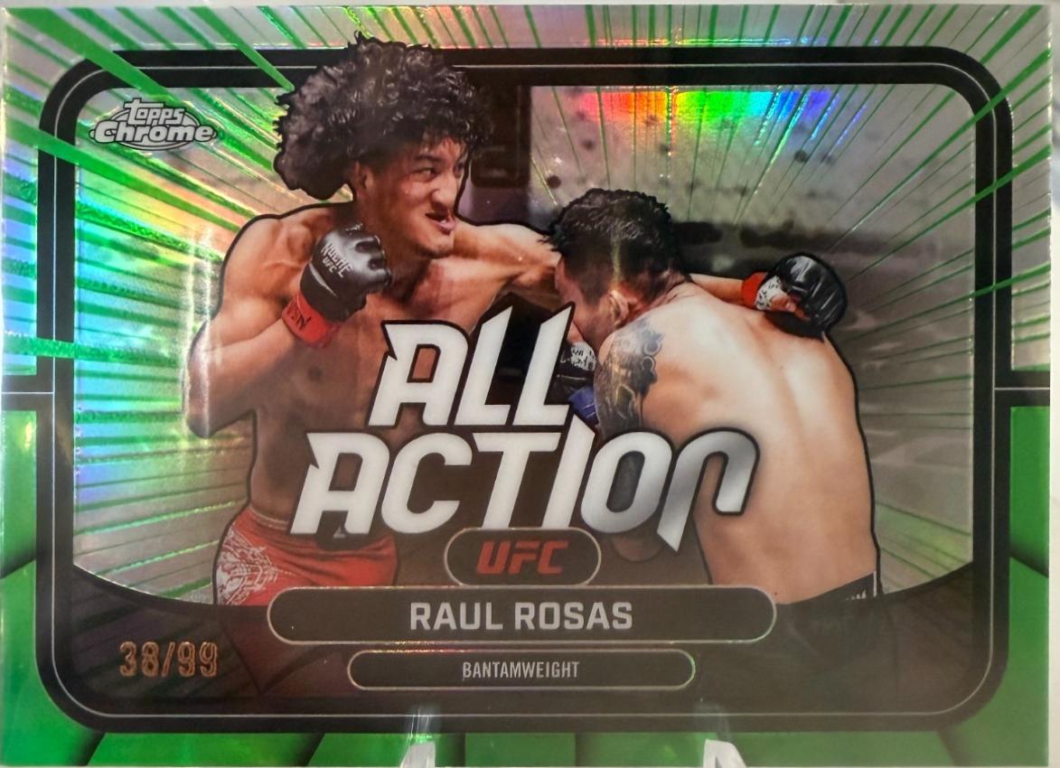 Raul Rosas 2026 Topps Chrome UFC All-Action #AA-42 Green Refractor