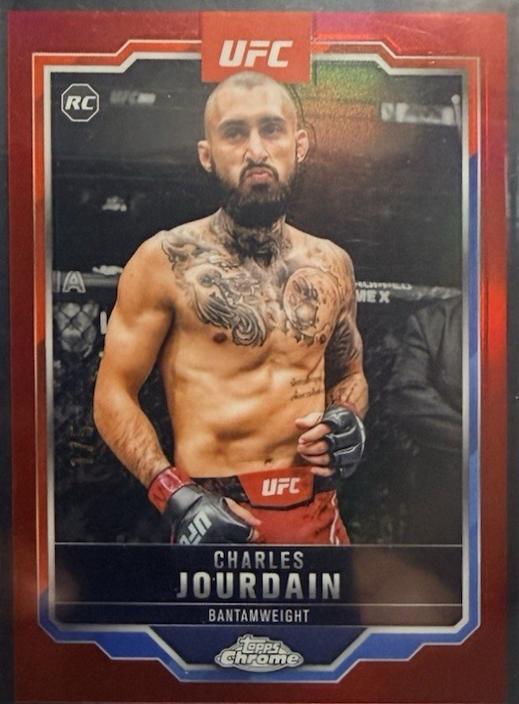 Charles Jourdain 2025 Topps Chrome UFC Base #67 Red Refractor