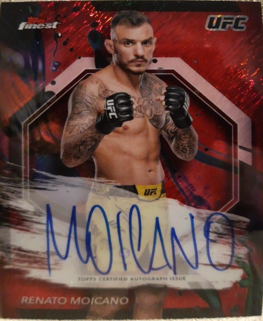 Renato Moicano 2024 Topps Finest UFC Finest Autographs #FA-RMO Red Shimmer Refractor