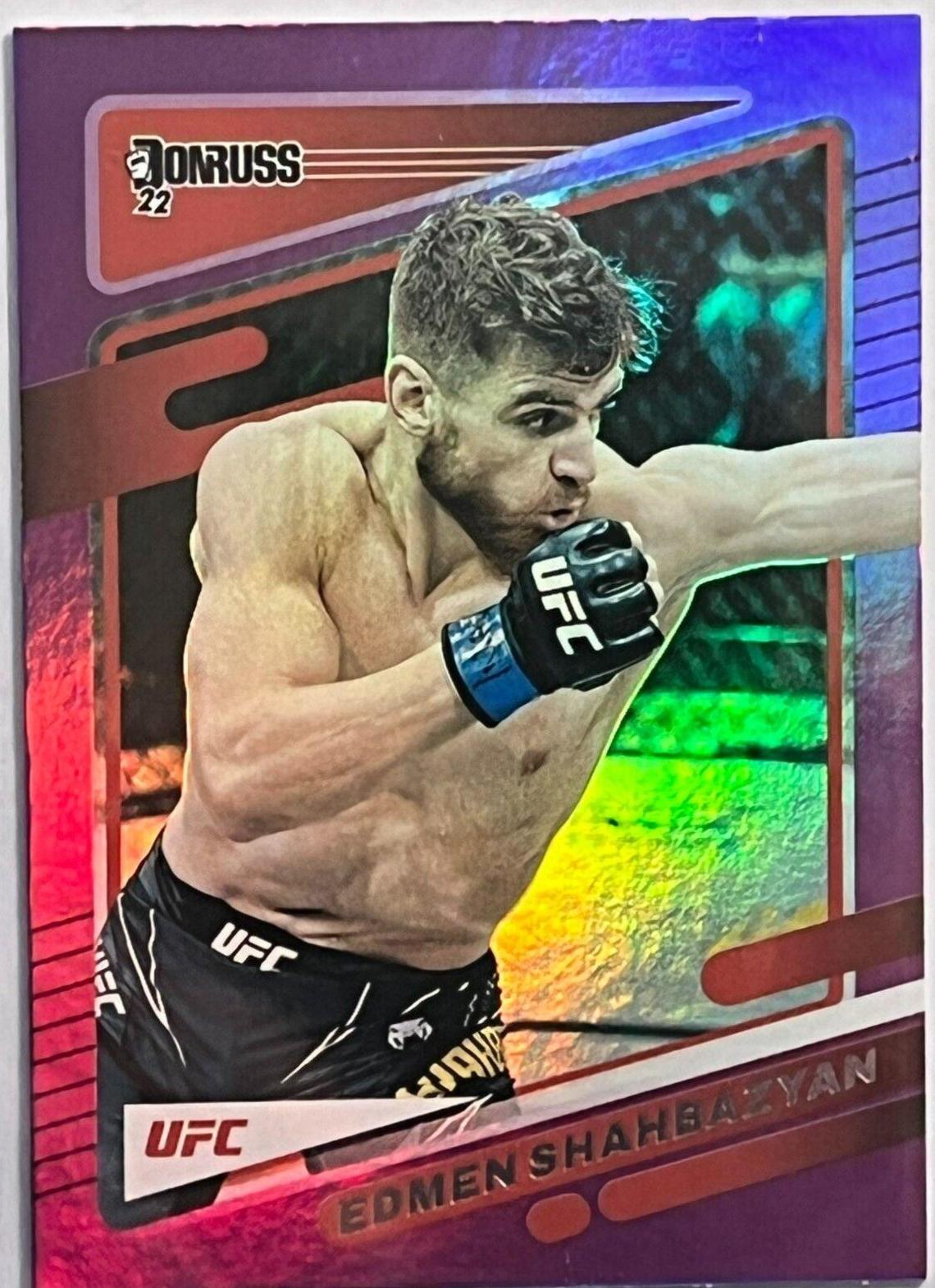 Edmen Shahbazyan 2022 Panini Donruss UFC Base #146 Purple Flood