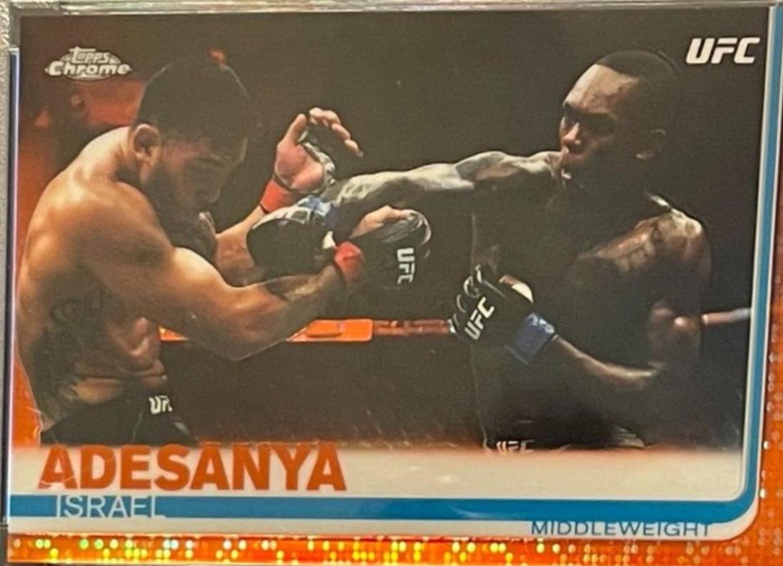 Israel Adesanya 2019 Topps Chrome UFC Base #57 Orange