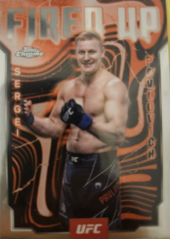Sergei Pavlovich 2025 Topps Chrome UFC Fired Up #FUP-9 Gold Refractor