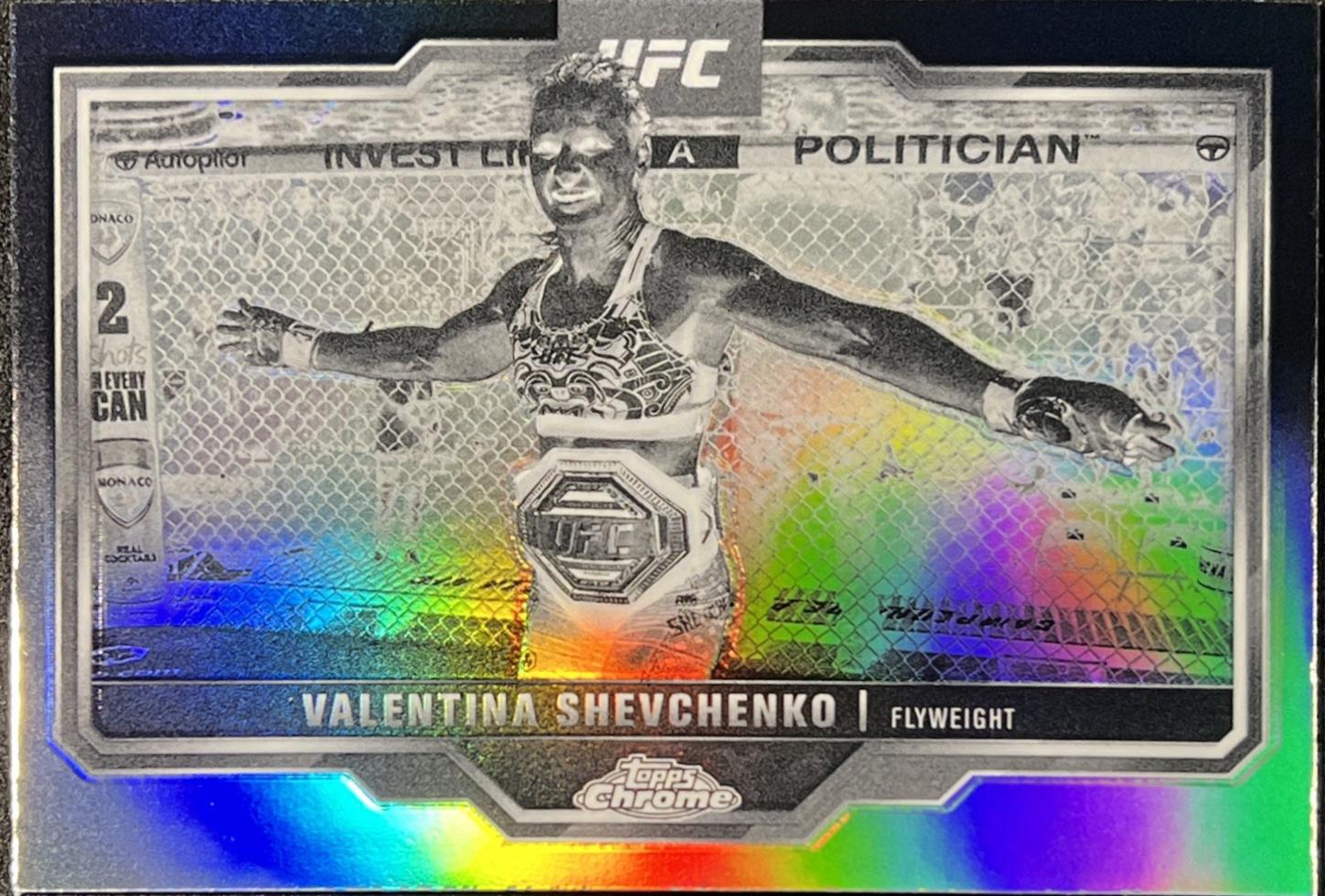 Valentina Shevchenko 2025 Topps Chrome UFC Base #166 Negative Refractor