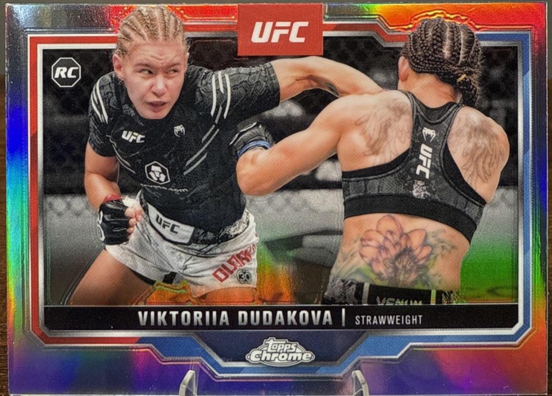 Viktoriia Dudakova 2025 Topps Chrome UFC Base #4 Sepia Refractor