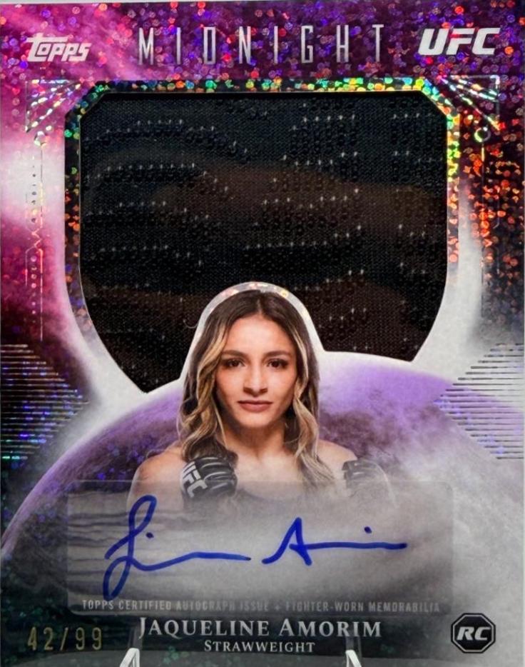 Jaqueline Amorim 2026 Topps Midnight UFC Rookie Relic Autographs #RRA-JA Twilight