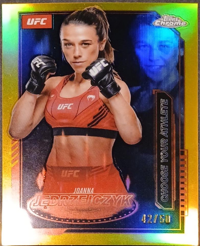 Joanna Jędrzejczyk 2025 Topps Chrome UFC Mission Control #MCL-19 Gold Refractor