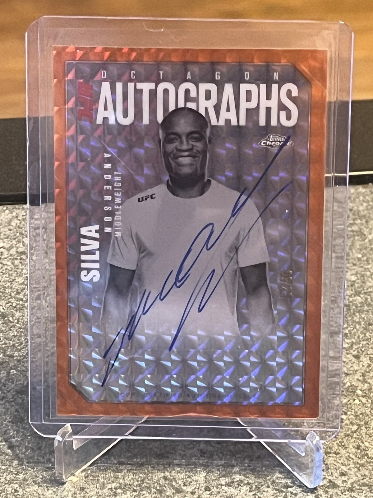 Anderson Silva 2025 Topps Chrome UFC Octagon Legends Autographs #OLA-AS Red Refractor