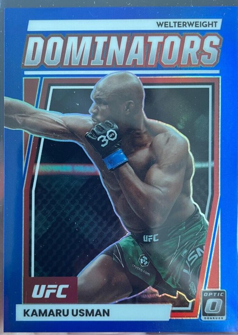 Kamaru Usman 2023 Panini Donruss Optic UFC Dominators #19 Blue