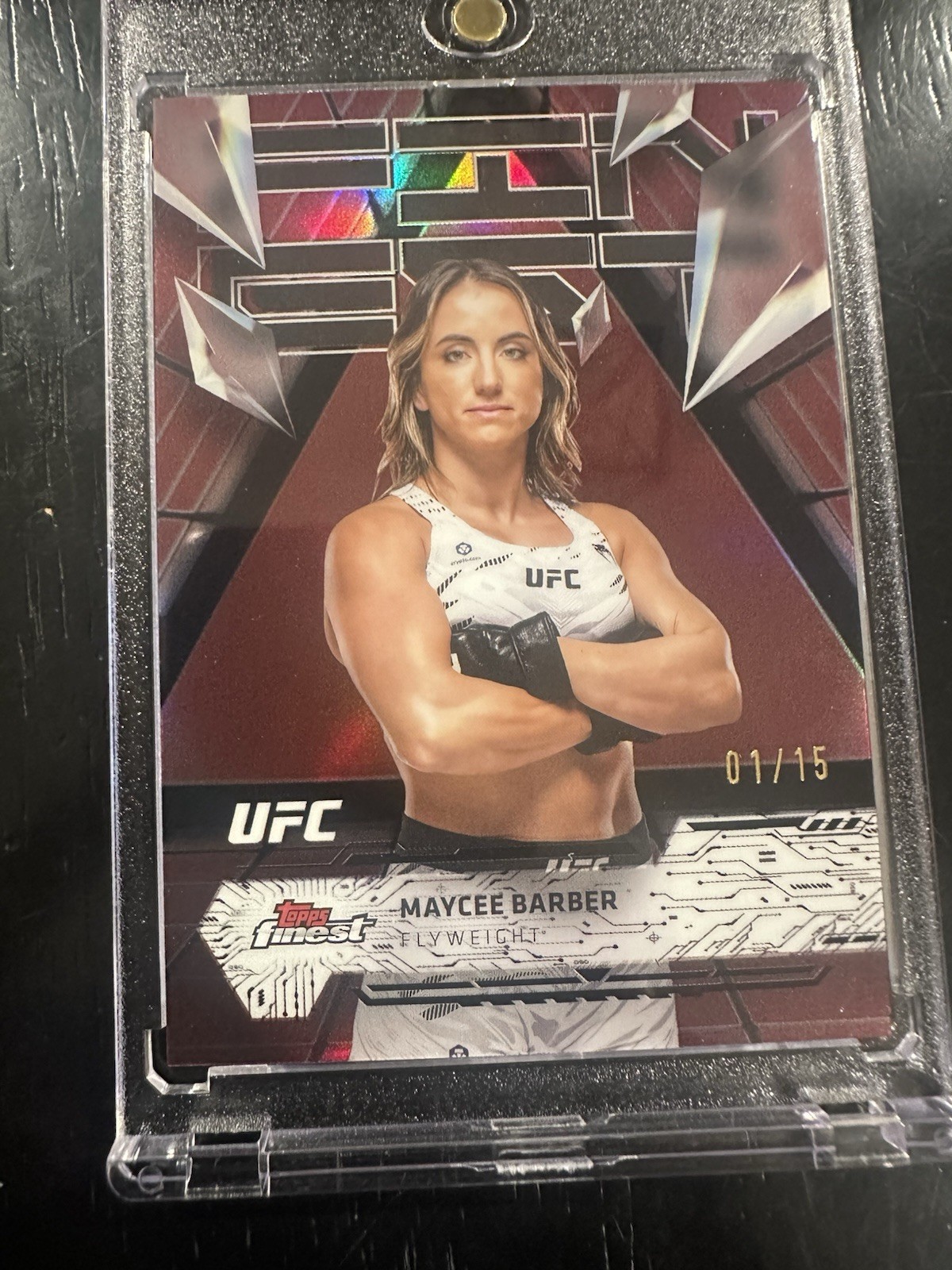 Maycee Barber 2025 Topps Finest UFC Base Uncommon #151 Red Black Vapor Refractor