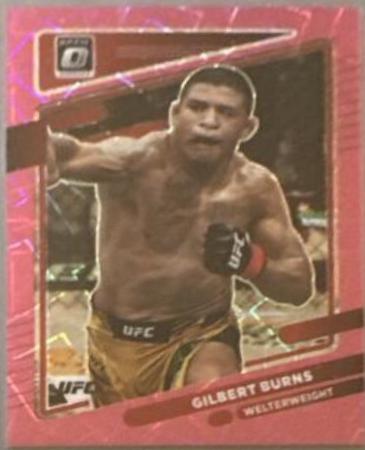 Gilbert Burns 2022 Panini Donruss Optic UFC Base #82 Pink Velocity