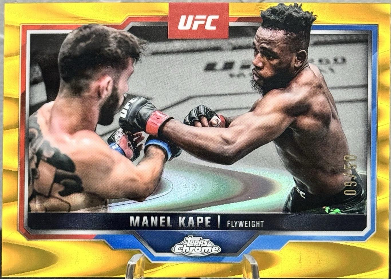 Manel Kape 2025 Topps Chrome Sapphire UFC Base Sapphire #58 Gold Sapphire