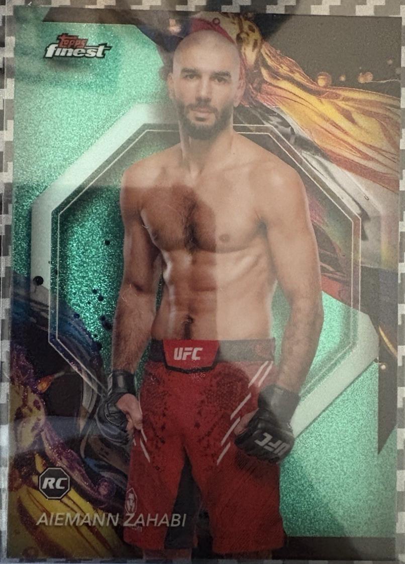 Aiemann Zahabi 2024 Topps Finest UFC Base Uncommon #141 Aqua Glitter Refractor