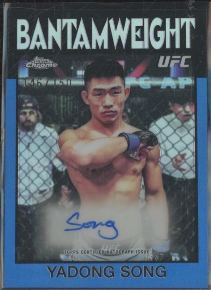 Song Yadong 2026 Topps Chrome UFC 1986 Topps Signatures #86S-YS Blue Refractor