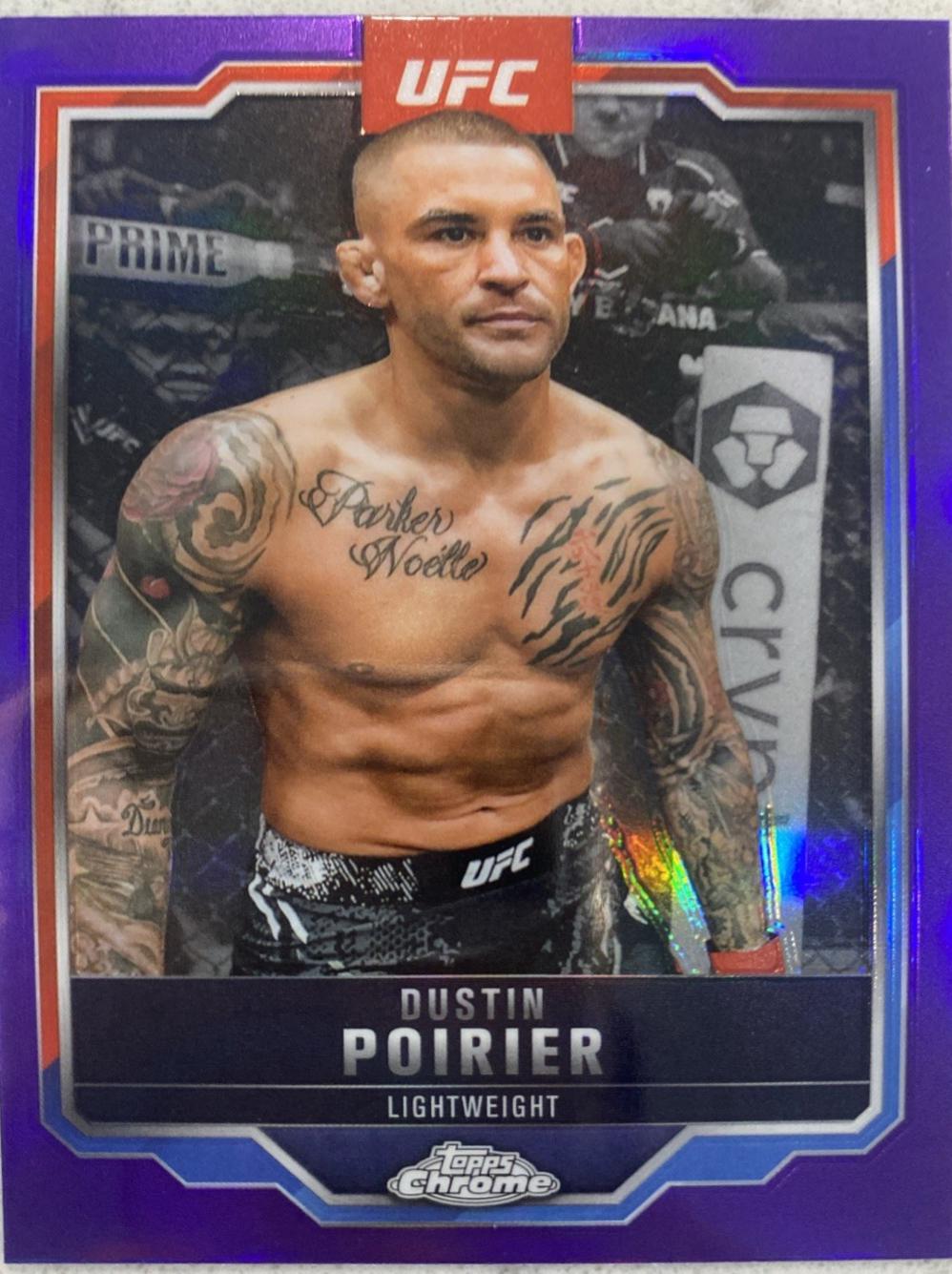 Dustin Poirier 2025 Topps Chrome UFC Base #7 Purple Refractor