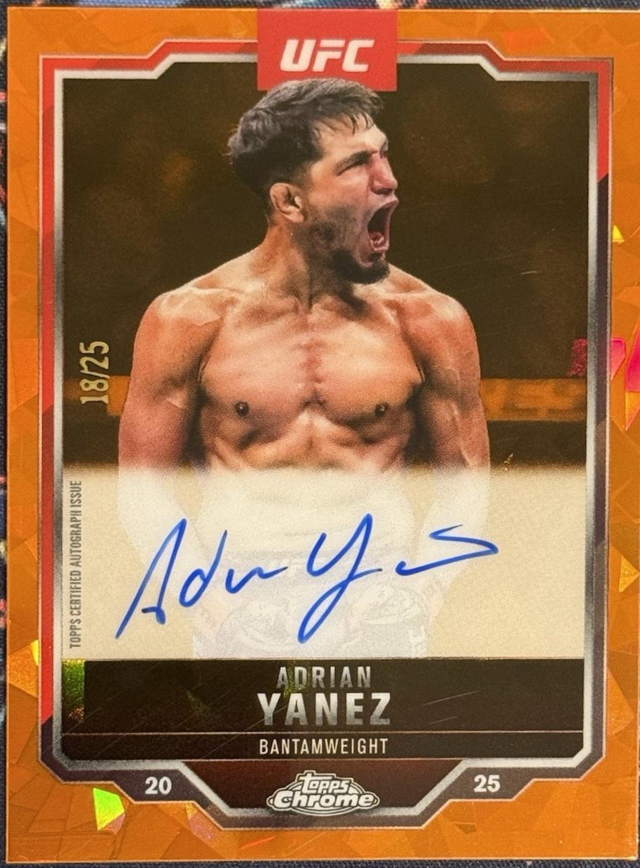 Adrian Yanez 2025 Topps Chrome Sapphire UFC Chrome Veteran Autographs Sapphire #CVA-AY Padparadscha Sapphire