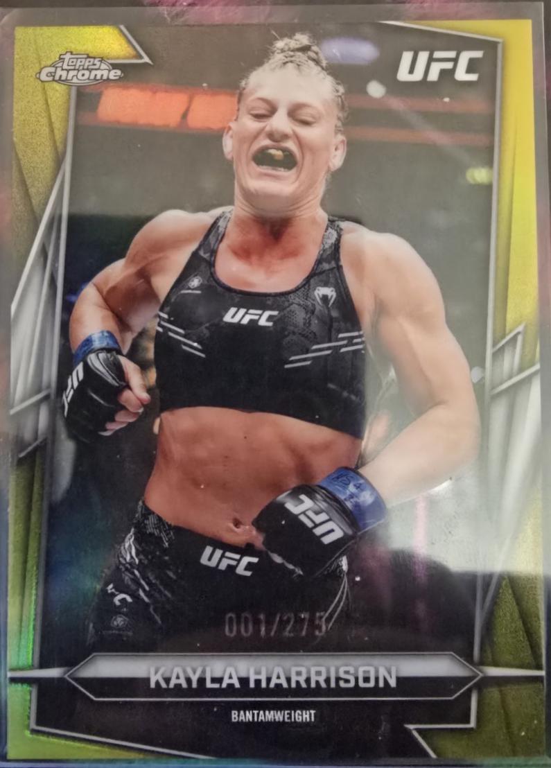 Kayla Harrison 2026 Topps Chrome UFC Base #55 Yellow Refractor