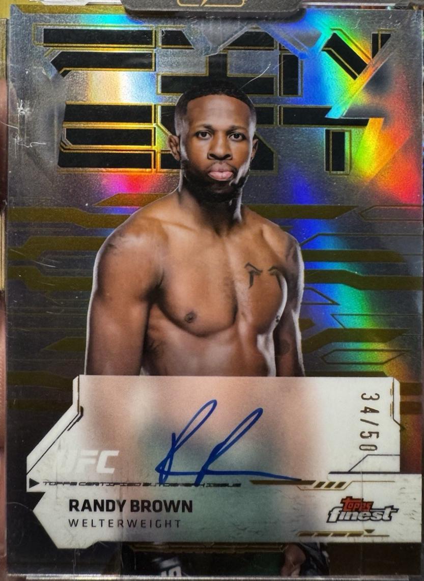 Randy Brown 2025 Topps Finest UFC Finest Autographs #FA-RB Gold Refractor