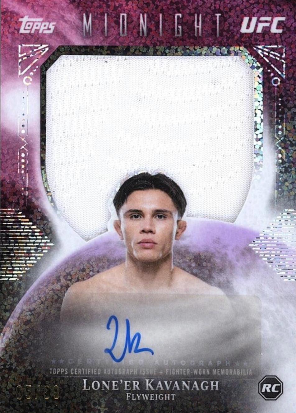 Lone'er Kavanagh 2026 Topps Midnight UFC Rookie Relic Autographs #RRA-LK Twilight
