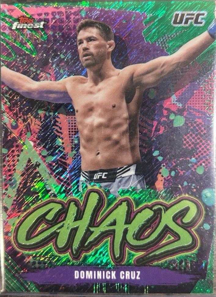Dominick Cruz 2024 Topps Finest UFC Chaos #CHA-6 Green Shimmer Refractor