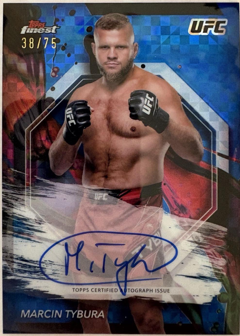 Marcin Tybura 2024 Topps Finest UFC Finest Autographs #FA-MTA Blue Checkerboard Refractor