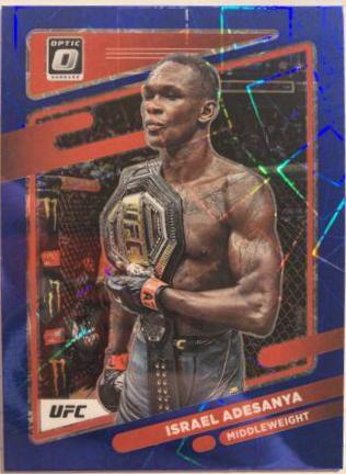 Israel Adesanya 2022 Panini Donruss Optic UFC Base #6 Blue Velocity