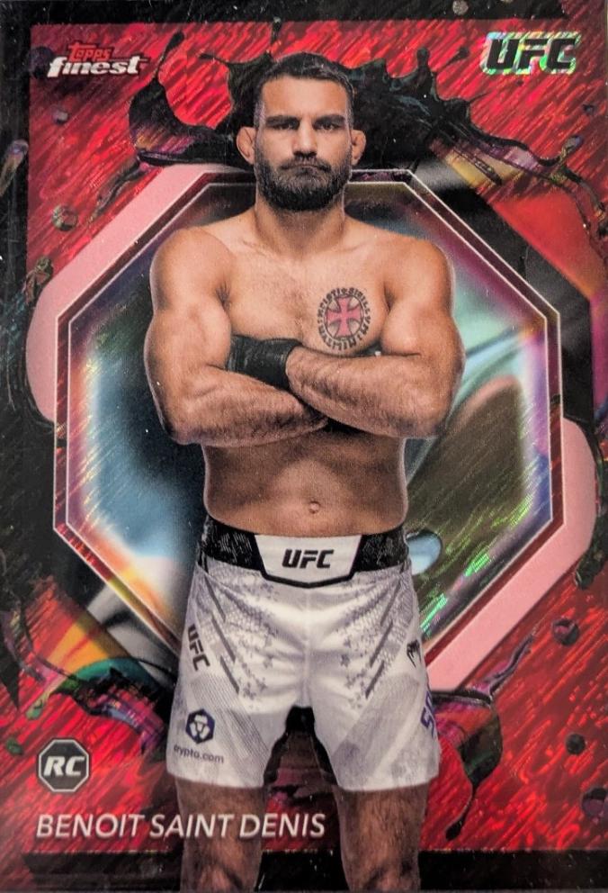 Benoit Saint Denis 2024 Topps Finest UFC Base Rare #243 Red Shimmer Refractor