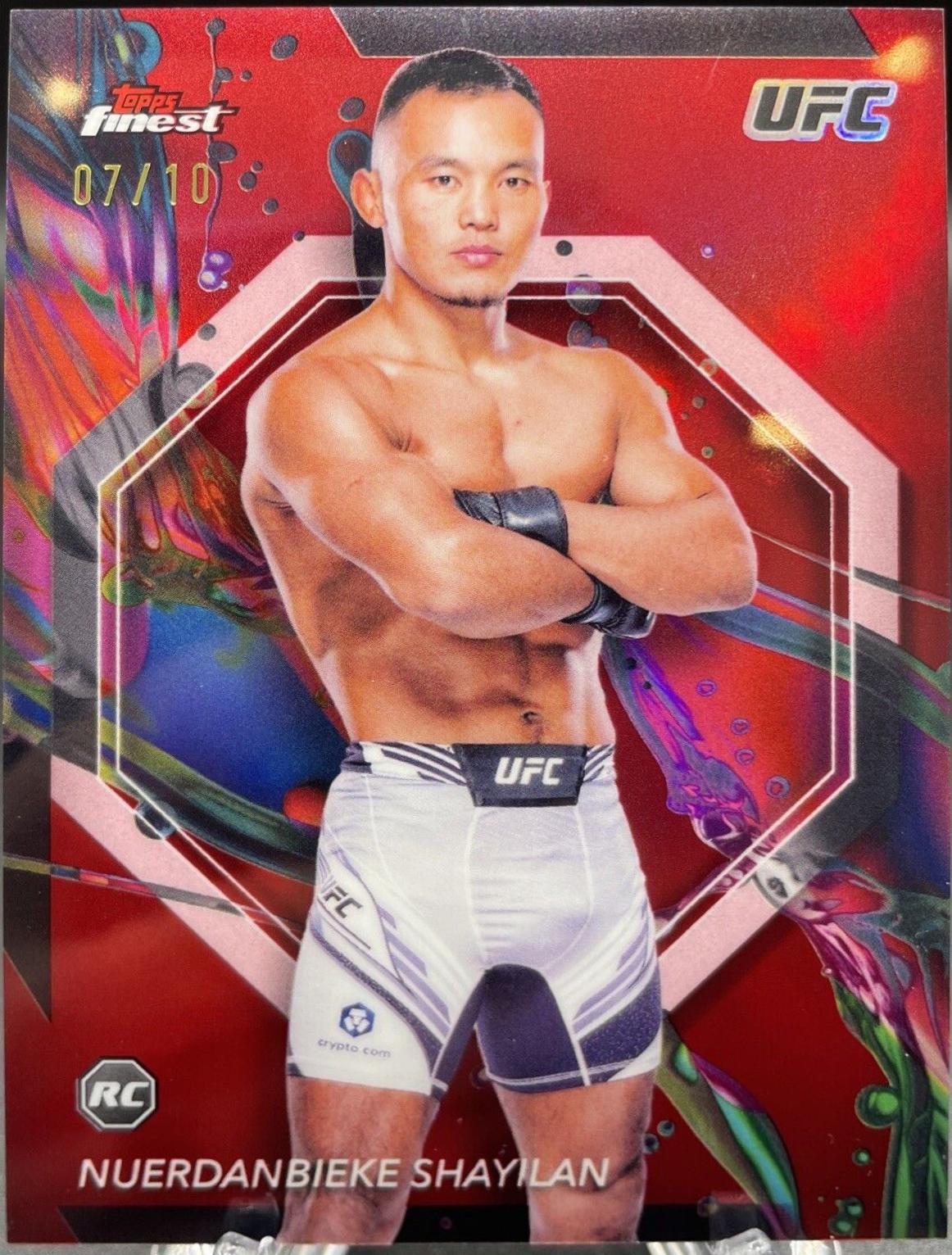 Shayilan Nuerdanbieke 2024 Topps Finest UFC Base Common #70 Red Refractor