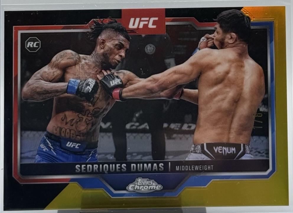 Sedriques Dumas 2025 Topps Chrome UFC Base #6 Black & Gold Refractor