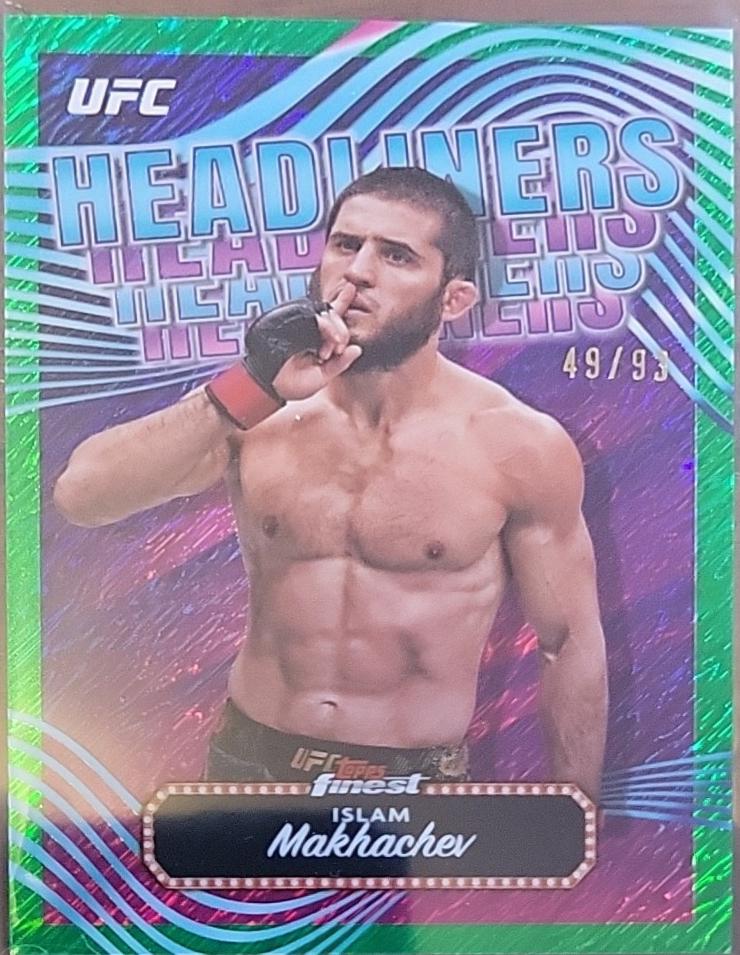 Islam Makhachev 2024 Topps Finest UFC Headliners #HDL-8 Green Shimmer Refractor