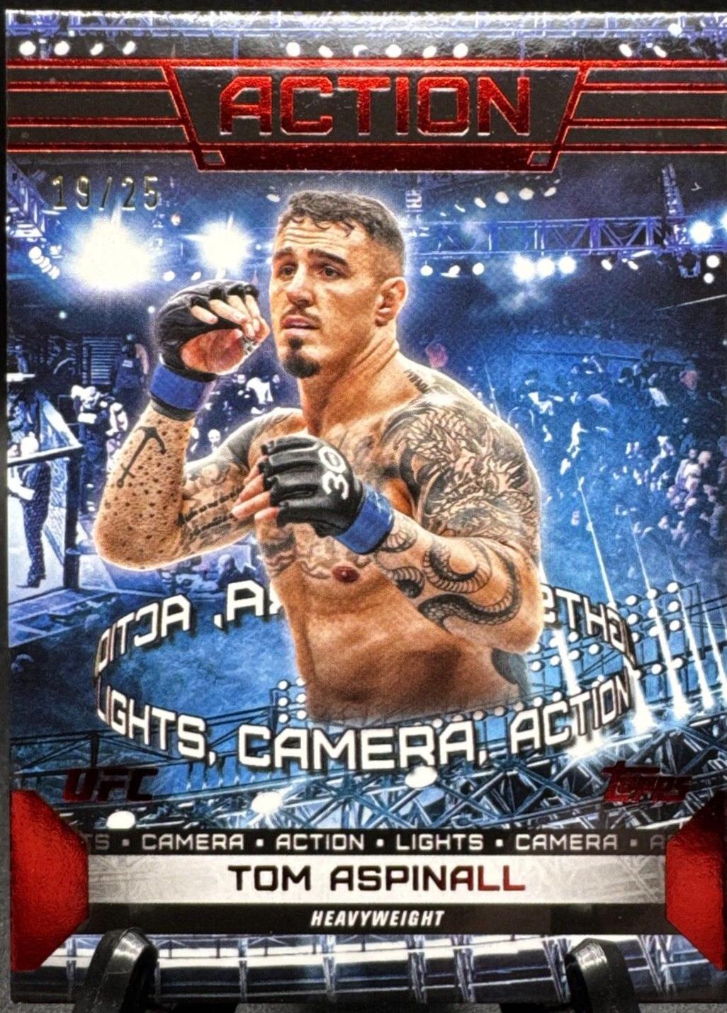 Tom Aspinall 2024 Topps Knockout UFC Action (Lights, Camera, Action) #ACT-7 Red
