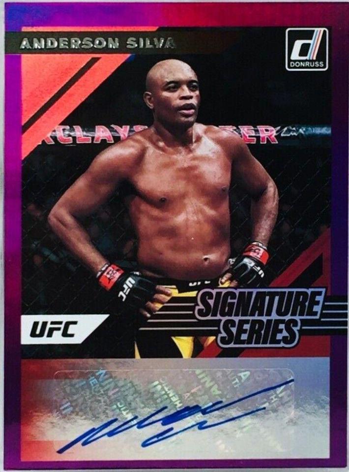 Anderson Silva 2022 Panini Donruss UFC Base #71 Purple Flood