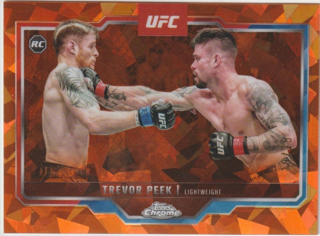 Trevor Peek 2025 Topps Chrome Sapphire UFC Base Sapphire #180 Orange Sapphire